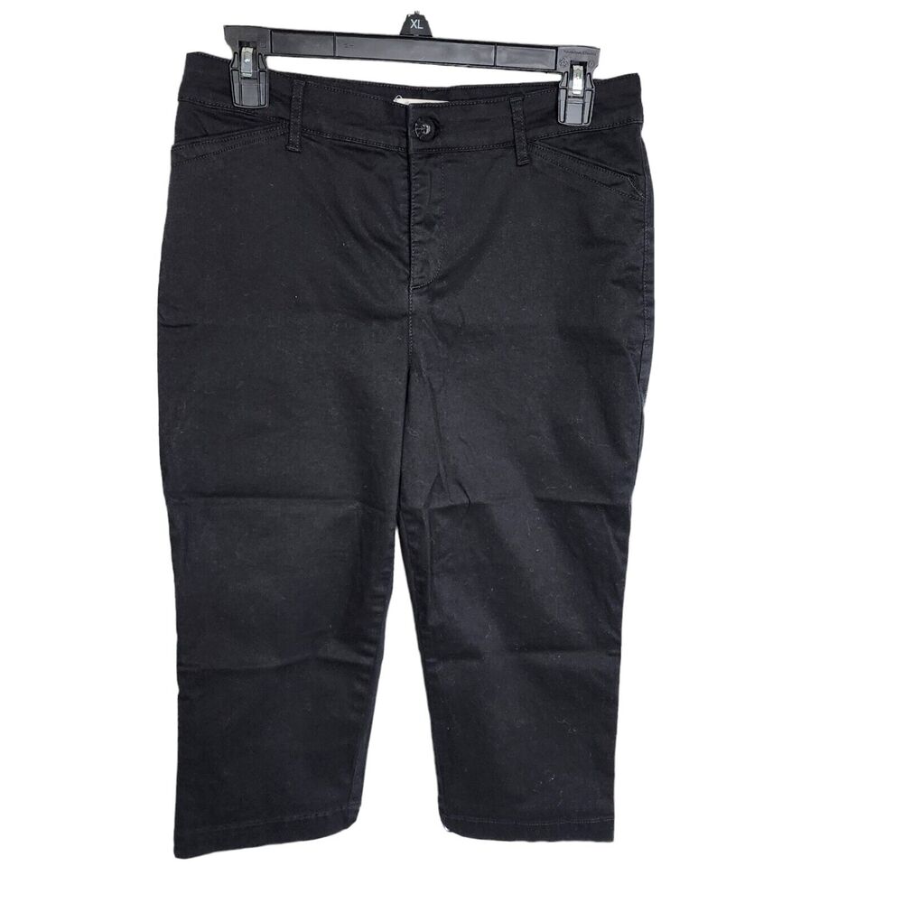 Gloria Vanderbilt Khaki Womens Pants Size 4 Anita Curvy Capri Black Stretch
